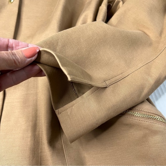 NWT CHICO'S Brown Drawstring Duster Trench Coat Jacket Size Petite 3 (XL 16/18) - Picture 10 of 16